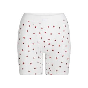Skims Strawberry Print Cotton Rib Boxer Shorts XXS